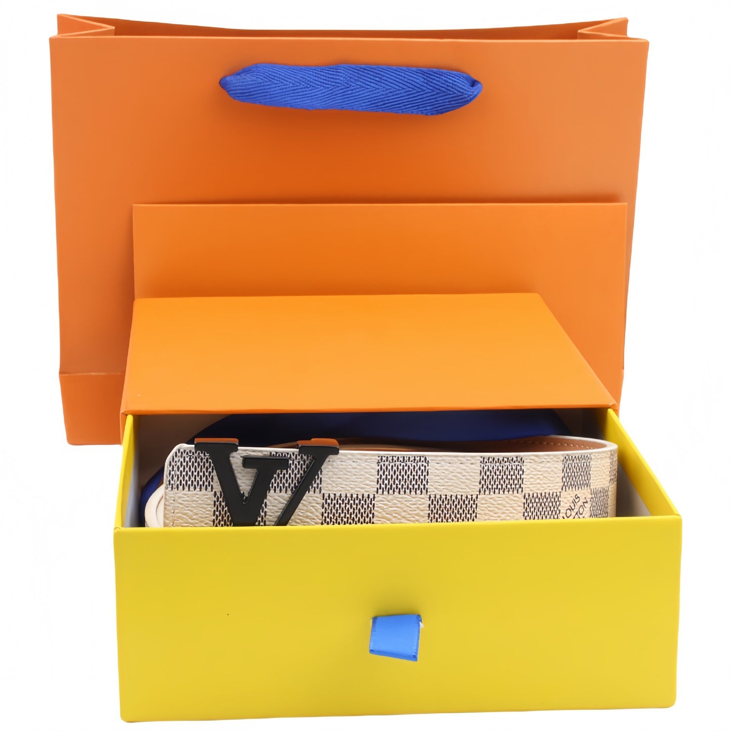 【#A302】Unisex Vintage Check & Monogram Automatic Buckle Leather Belt, Reversible Luxury Belt With Gift Box