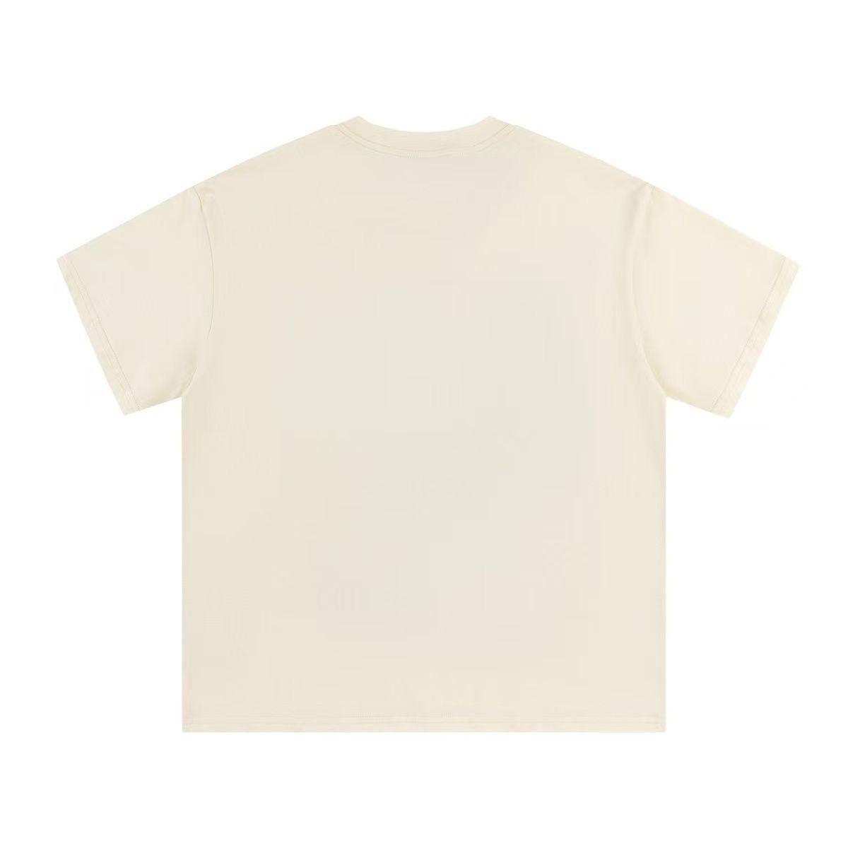 【#A303】Sketch Line Print Loose Short Sleeve T-Shirt, Unisex Heavy Cotton Crew Neck Casual Top