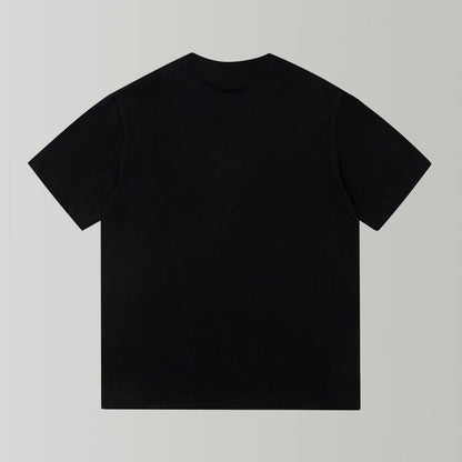 【#A303】Sketch Line Print Loose Short Sleeve T-Shirt, Unisex Heavy Cotton Crew Neck Casual Top