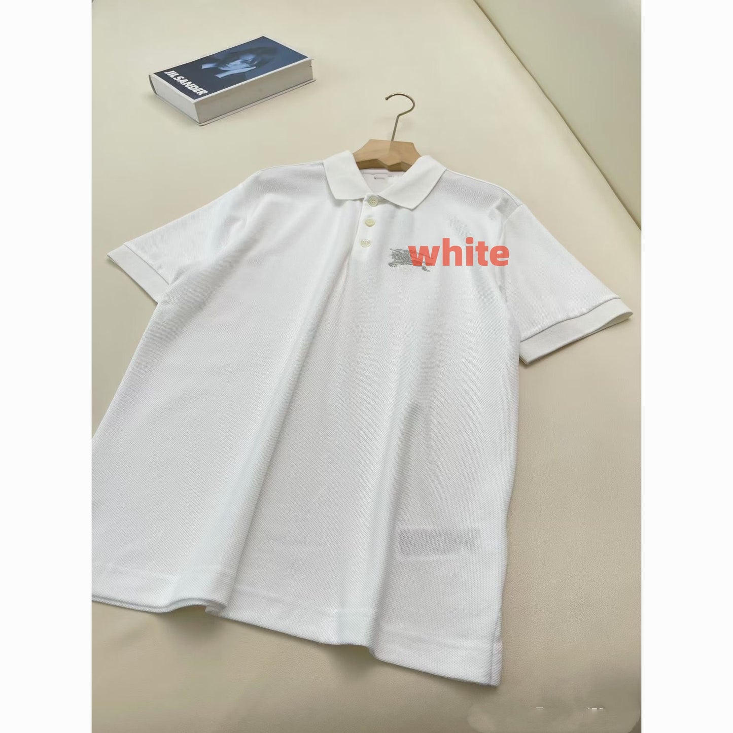 【#A305】Embroidered Collared Polo Shirt, Breathable Pique Short Sleeve Top For Men & Women