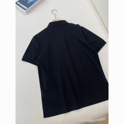 【#A305】Embroidered Collared Polo Shirt, Breathable Pique Short Sleeve Top For Men & Women
