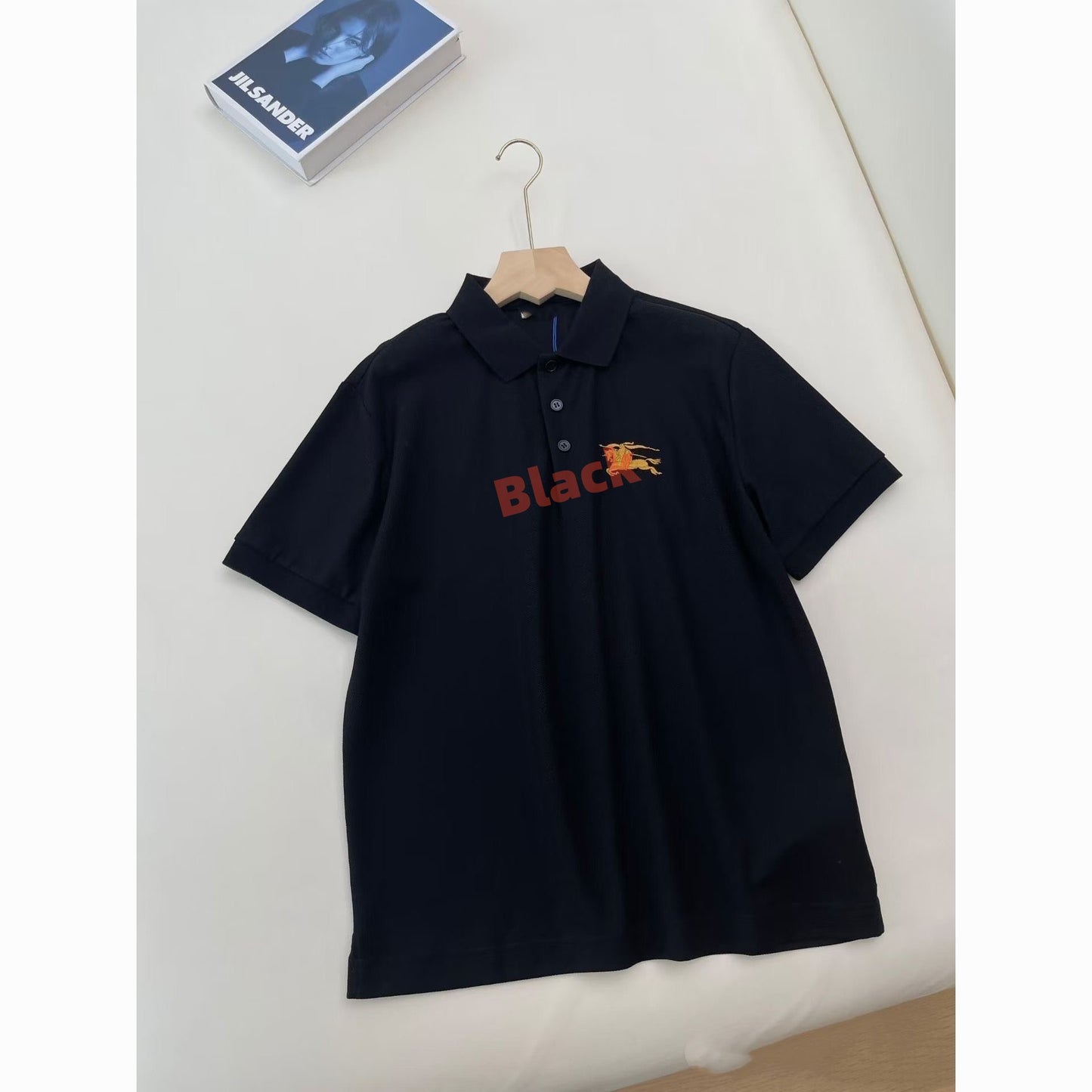 【#A305】Embroidered Collared Polo Shirt, Breathable Pique Short Sleeve Top For Men & Women