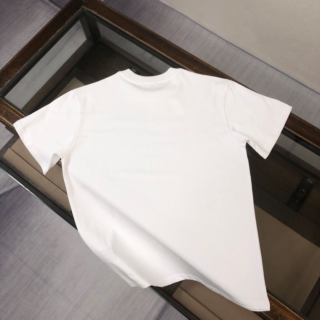 【#A306】Minimal Triangle Badge Crew Neck Solid Color T-Shirt Unisex