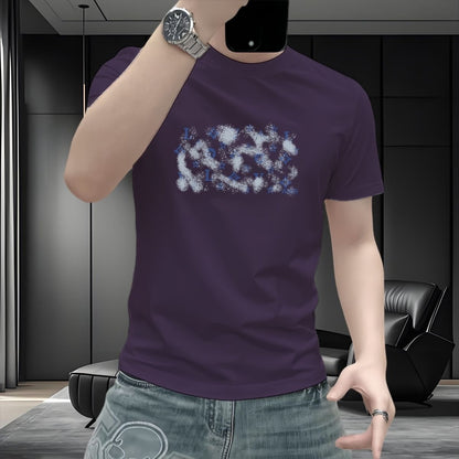 【#A307】Men's Slim Crew Neck T-Shirt With Star & Letter Print