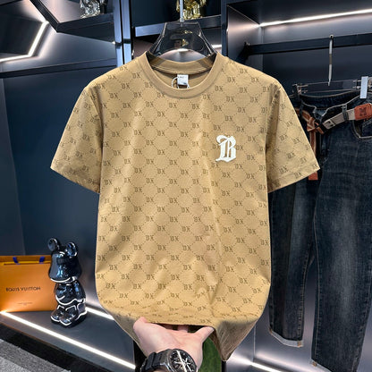 【#A312】Unisex Crew Neck T-Shirt With All-Over Hidden Print & Embroidery