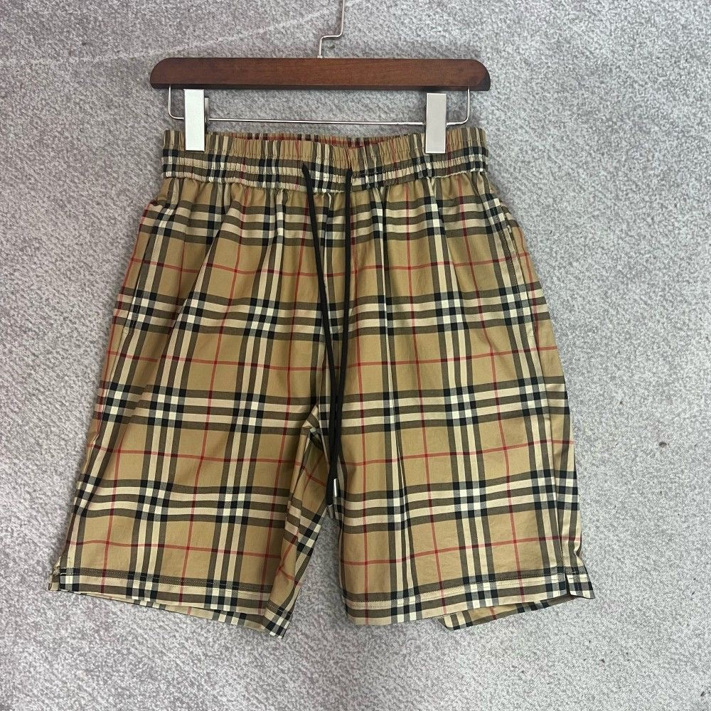 Classic Vintage Plaid Drawstring Casual Five-Point Shorts