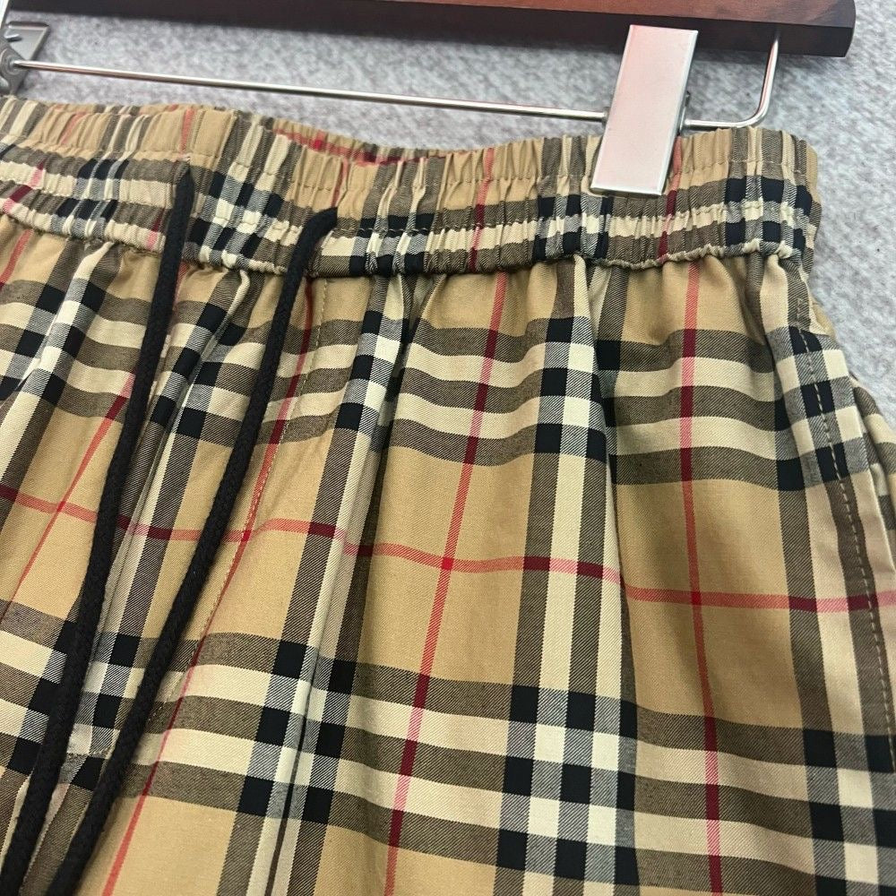 Classic Vintage Plaid Drawstring Casual Five-Point Shorts