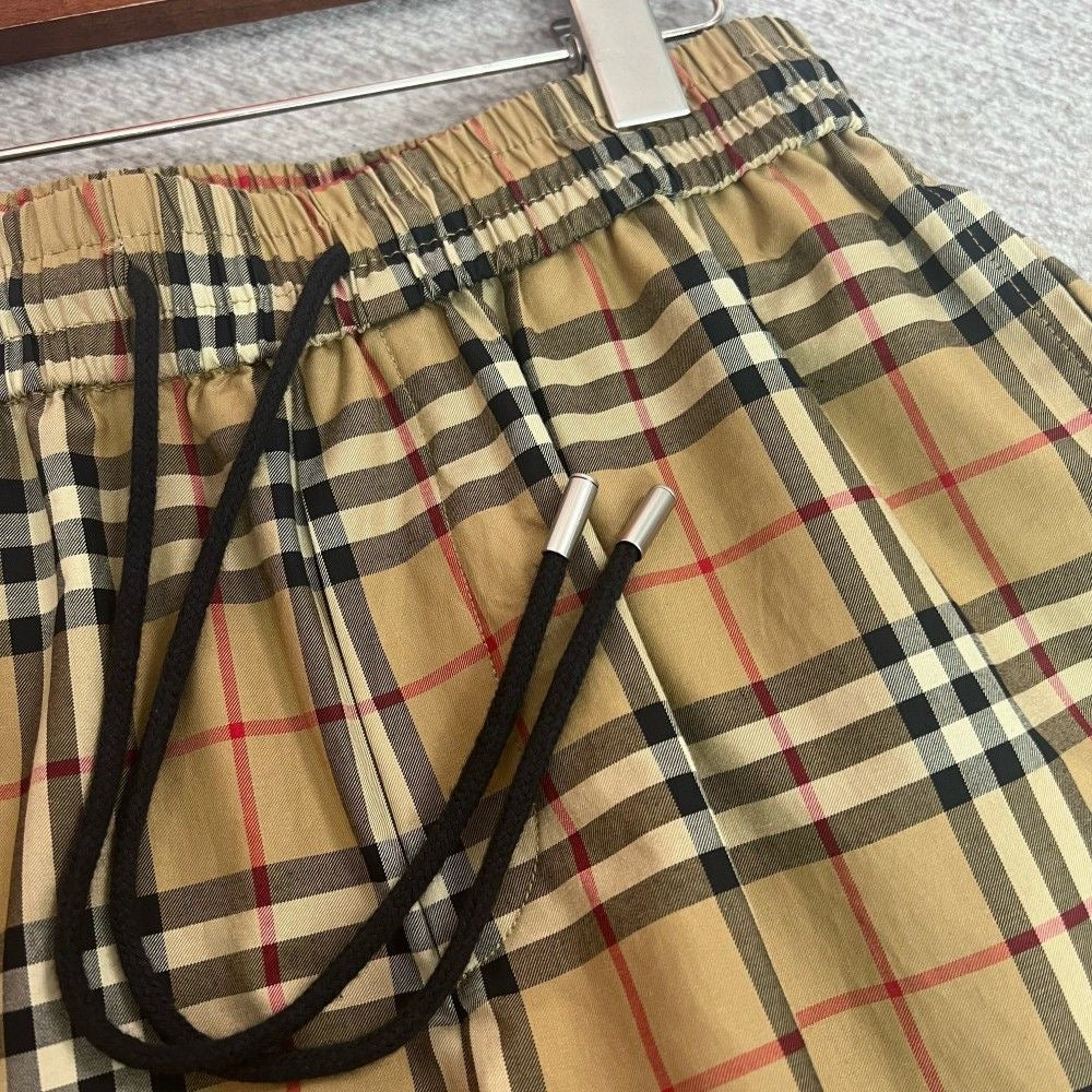 Classic Vintage Plaid Drawstring Casual Five-Point Shorts