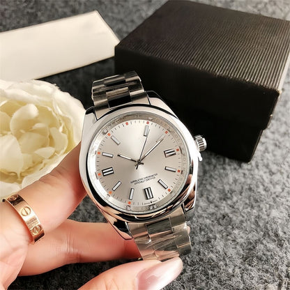 【#A331】Simple Color Dial Oyster Steel Band Men's Watch