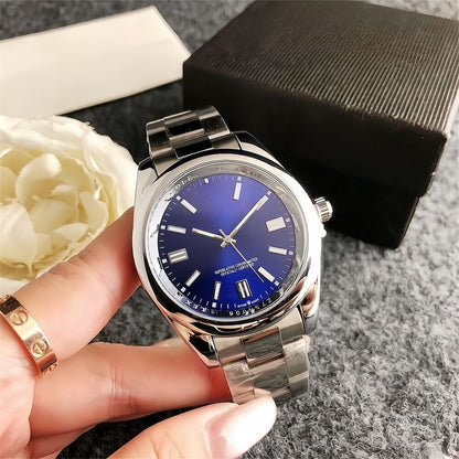 【#A331】Simple Color Dial Oyster Steel Band Men's Watch
