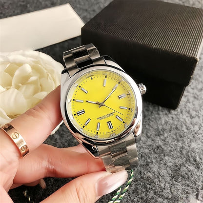 【#A331】Simple Color Dial Oyster Steel Band Men's Watch