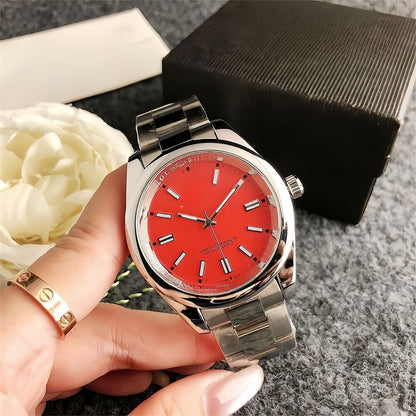 【#A331】Simple Color Dial Oyster Steel Band Men's Watch