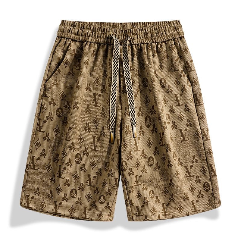 【#A334】Vintage Full-Print Monogram Casual Shorts