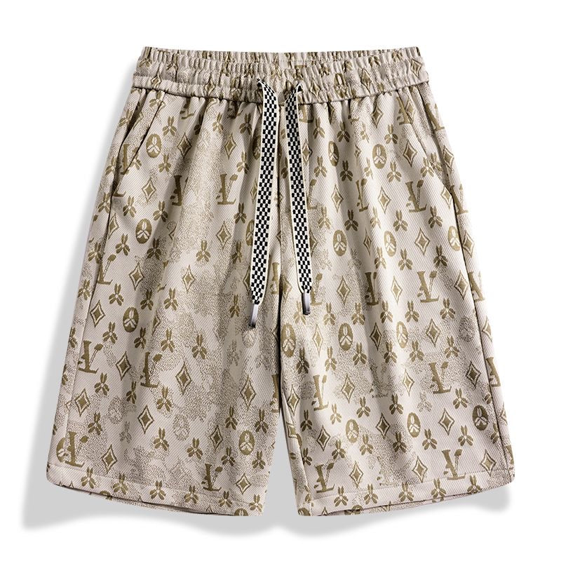 【#A334】Vintage Full-Print Monogram Casual Shorts