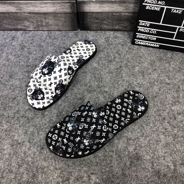 【#A337】Cool Cat Full Print Slide Sandals, Unisex Anti-slip Slippers for Indoor & Outdoor