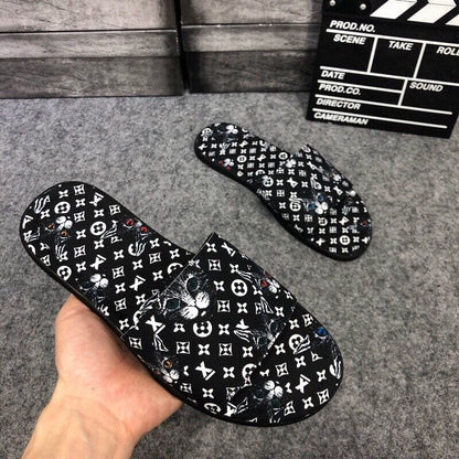 【#A337】Cool Cat Full Print Slide Sandals, Unisex Anti-slip Slippers for Indoor & Outdoor