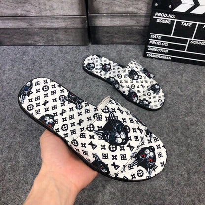 【#A337】Cool Cat Full Print Slide Sandals, Unisex Anti-slip Slippers for Indoor & Outdoor