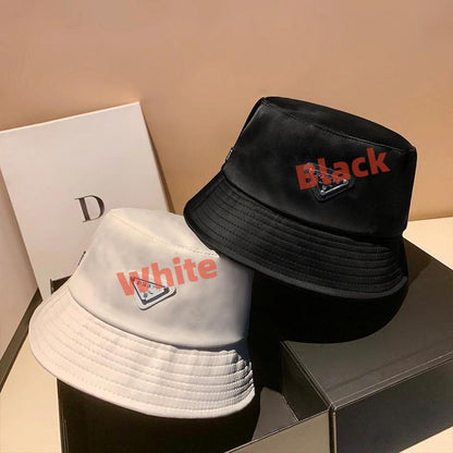 【#A339】Solid Bucket Hat With Triangle Metal Badge, Unisex Versatile Sun Hat