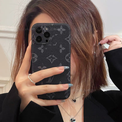【#A362】Vintage All-Over Floral Leather Phone Case, Full Camera Coverage Anti-Scratch Anti-Slip Luxury Universal Cover