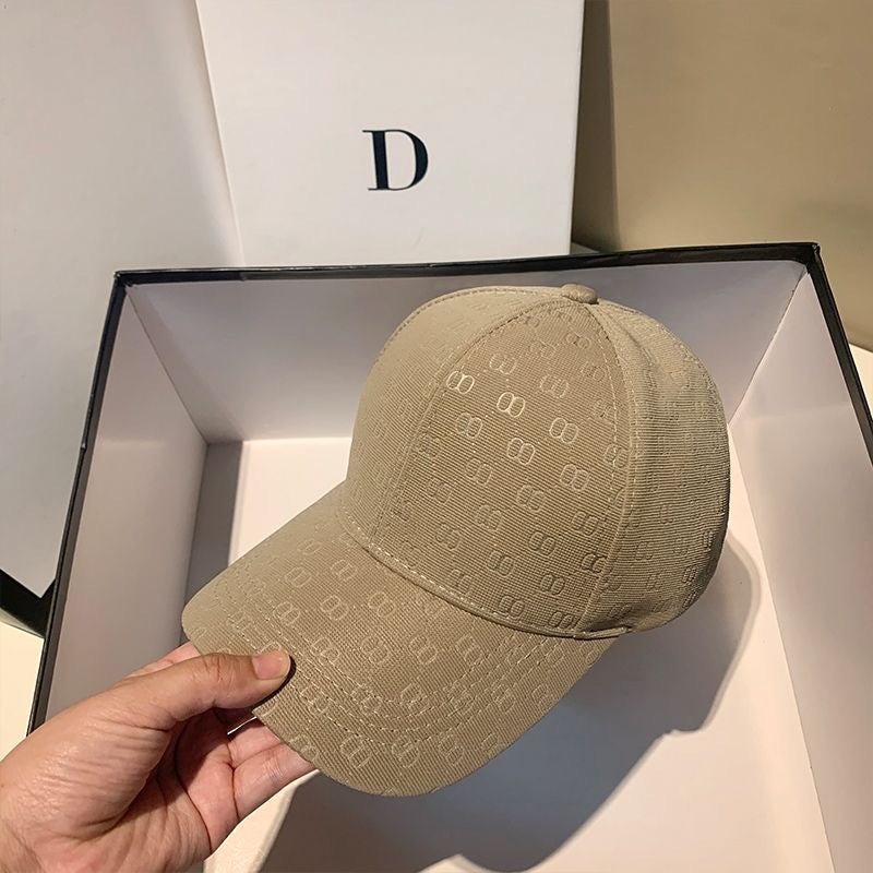 【#A365】Monochrome Subtle Jacquard Baseball Cap, Unisex Breathable Soft Top Sun Visor Hat