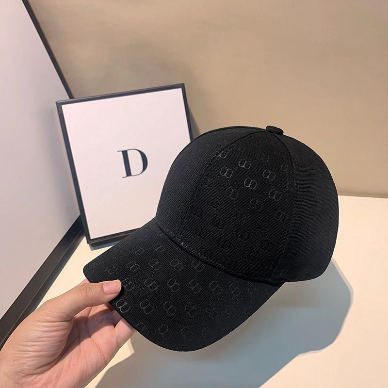 【#A365】Monochrome Subtle Jacquard Baseball Cap, Unisex Breathable Soft Top Sun Visor Hat
