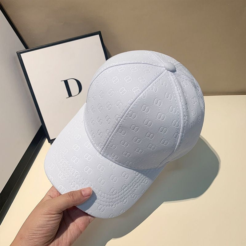 【#A365】Monochrome Subtle Jacquard Baseball Cap, Unisex Breathable Soft Top Sun Visor Hat
