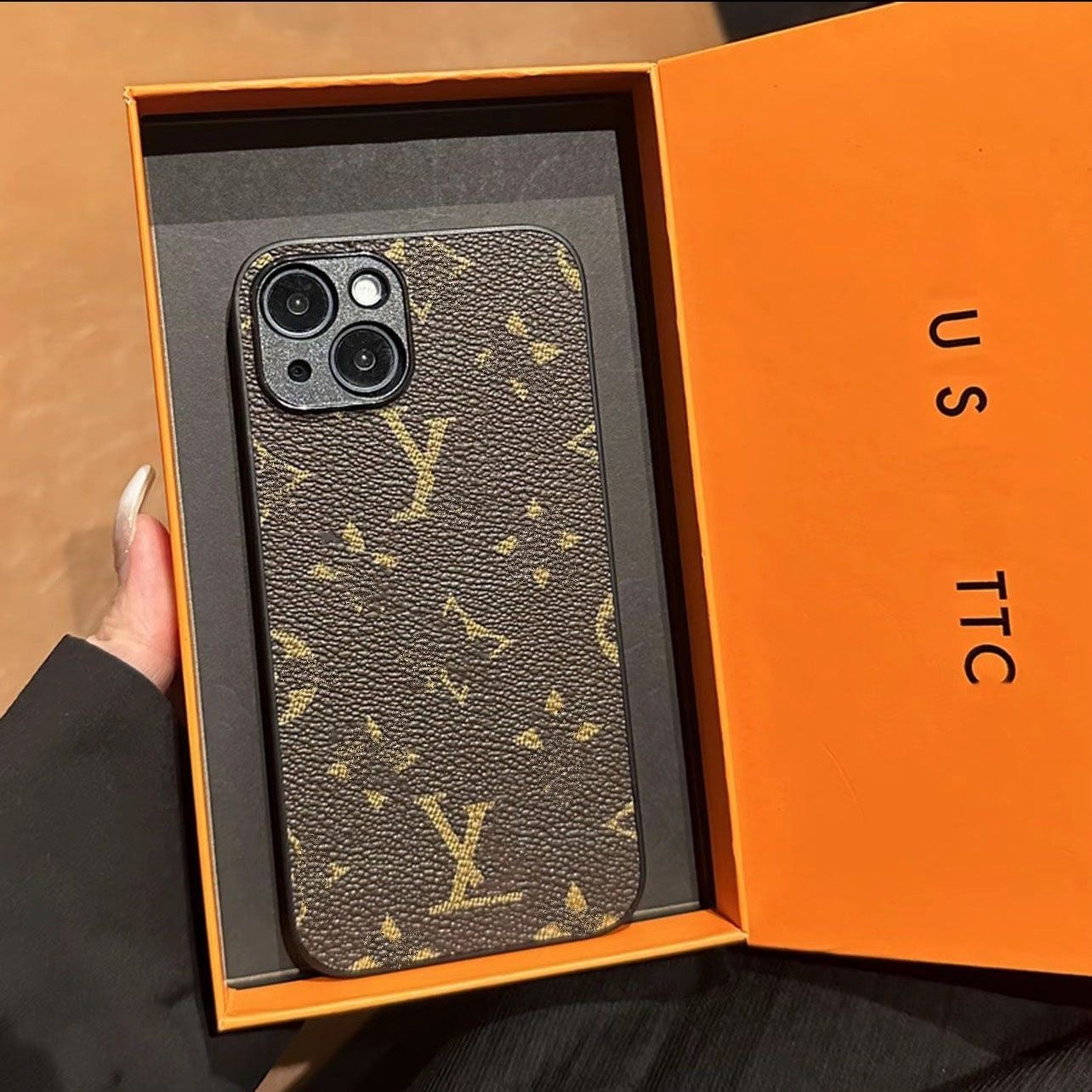 【#A368】Vintage All-Over Floral Lychee Grain Leather Phone Case, Full Camera Shockproof Luxury Universal Cover