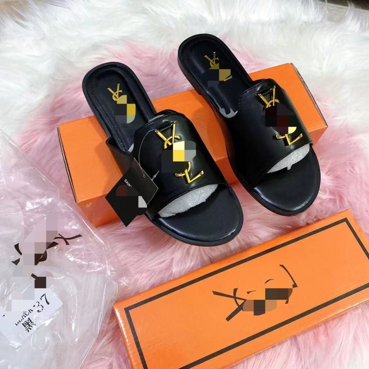 【#A373】Metal Decor Flat Slide Sandals, Women Simple Smooth & Croc Texture Outdoor Casual Mules