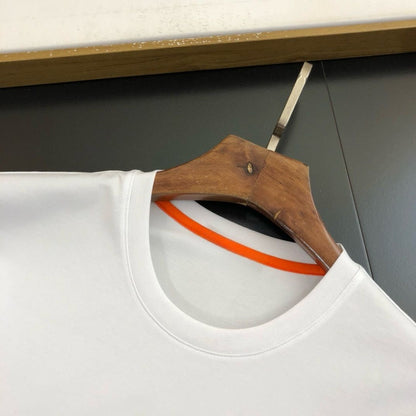 【#A374】Simple Letter Embroidered Crew Neck T-Shirt, Unisex Solid Color Breathable Basic Casual Top