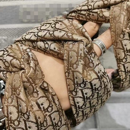 【#A409】Vintage All Over Jacquard Twist Wide Headband, Luxury Spliced Leather Hair Accessory For Washing Face