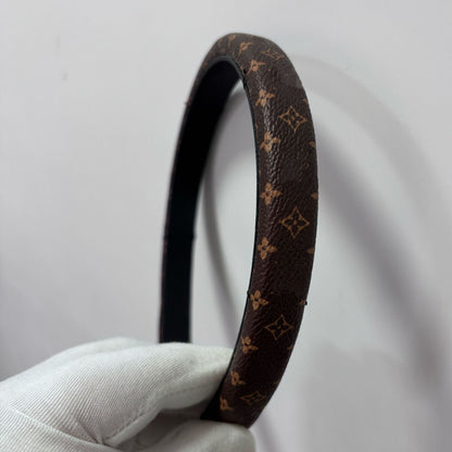 【#A413】Vintage Four-Leaf Floral Print PU Leather Wide Headband, Volume Boost Non-slip Hair Band