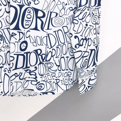 【#A426】Men Graffiti Letter Print Long Sleeve Shirt, Smooth Loose Casual Lapel Blouse