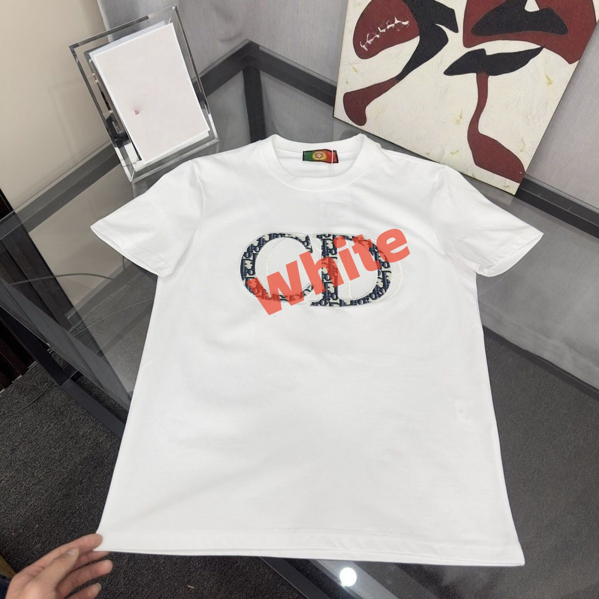 Men Embroidered Letter T-shirt Set, All Print Casual Shorts Two Piece Outfit