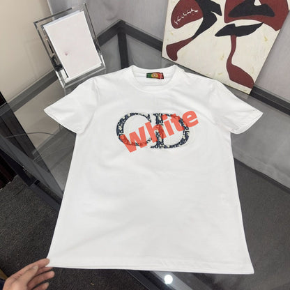 Men Embroidered Letter T-shirt Set, All Print Casual Shorts Two Piece Outfit