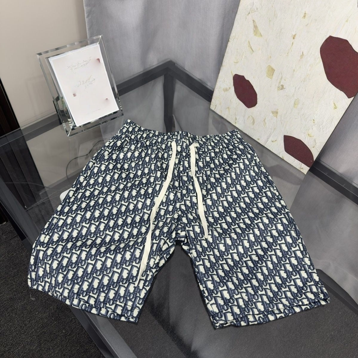 Men Embroidered Letter T-shirt Set, All Print Casual Shorts Two Piece Outfit