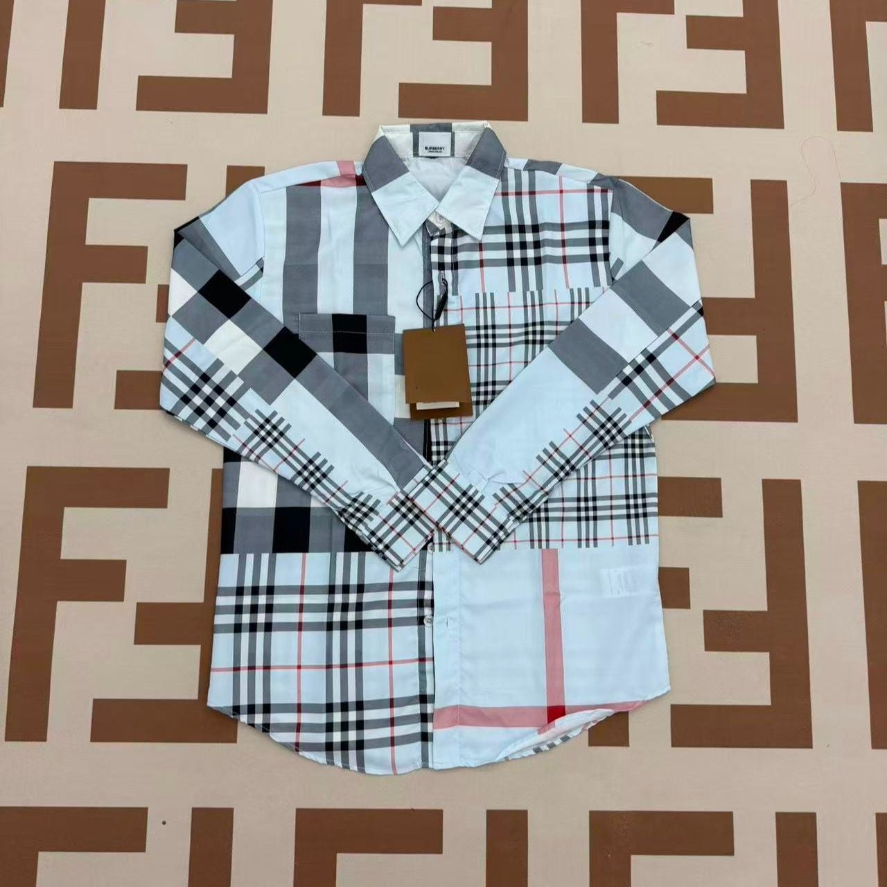 【#A440】Fresh Blue White Plaid Silk Pajama Set, Lapel Long Sleeve & Pants Loose Loungewear Two Piece Set