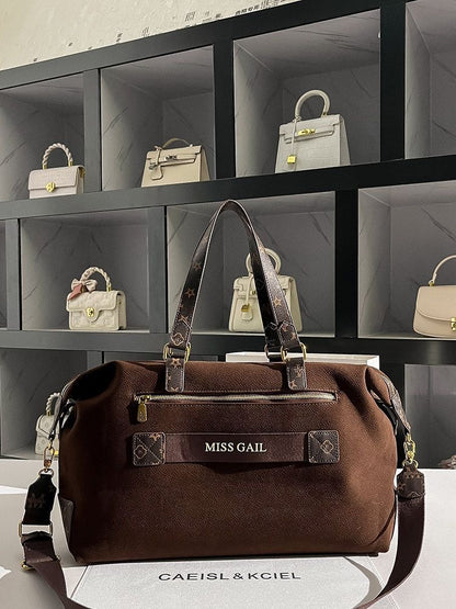 【#A443】Vintage Embossed Large Travel Duffle Bag, Unisex Multi-purpose Gym Crossbody Luggage Bag