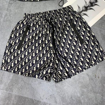 【#A455】Vintage All Print Thin Strap Cami & Shorts Two Piece Set, Y2K Waist Cut Loungewear Outfit