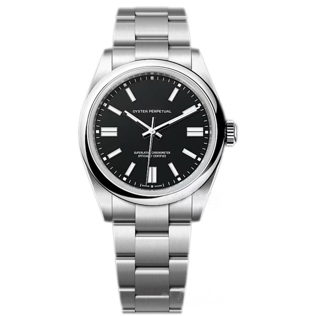 【#A467】Oyster Perpetual Multi Color Dial Automatic Watch, Unisex Simple Steel Band Waterproof Timepiece