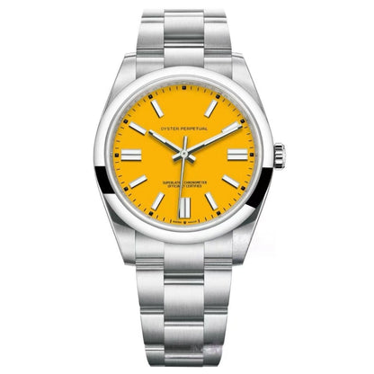 【#A467】Oyster Perpetual Multi Color Dial Automatic Watch, Unisex Simple Steel Band Waterproof Timepiece