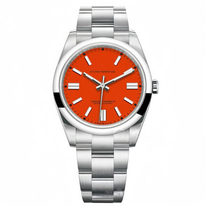 【#A467】Oyster Perpetual Multi Color Dial Automatic Watch, Unisex Simple Steel Band Waterproof Timepiece