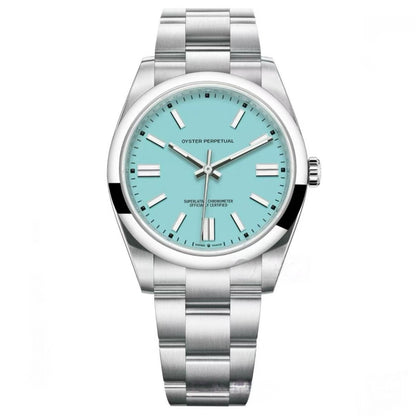 【#A467】Oyster Perpetual Multi Color Dial Automatic Watch, Unisex Simple Steel Band Waterproof Timepiece