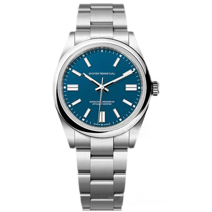 【#A467】Oyster Perpetual Multi Color Dial Automatic Watch, Unisex Simple Steel Band Waterproof Timepiece