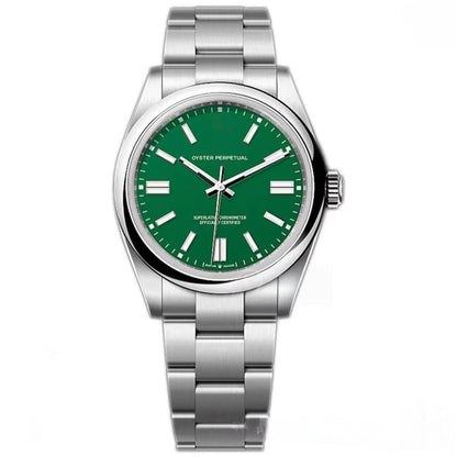 【#A467】Oyster Perpetual Multi Color Dial Automatic Watch, Unisex Simple Steel Band Waterproof Timepiece