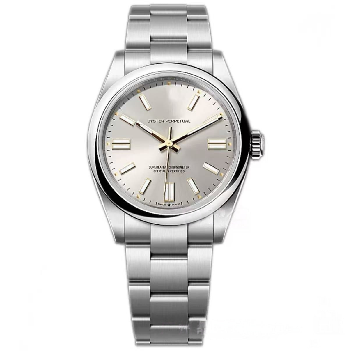 【#A467】Oyster Perpetual Multi Color Dial Automatic Watch, Unisex Simple Steel Band Waterproof Timepiece