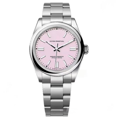 【#A467】Oyster Perpetual Multi Color Dial Automatic Watch, Unisex Simple Steel Band Waterproof Timepiece
