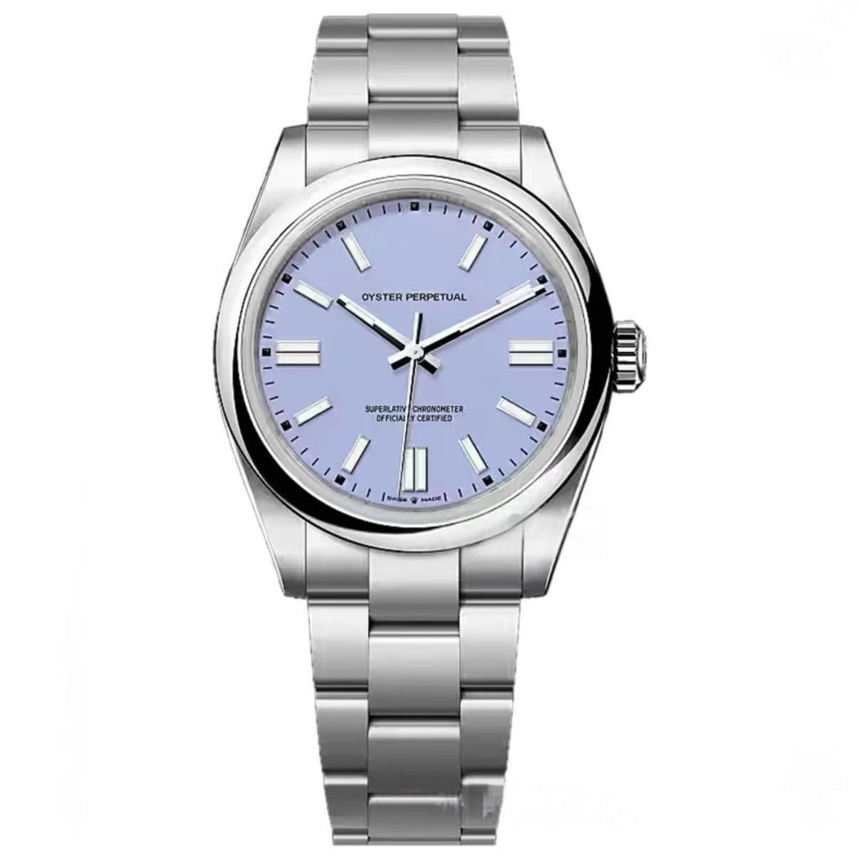 【#A467】Oyster Perpetual Multi Color Dial Automatic Watch, Unisex Simple Steel Band Waterproof Timepiece