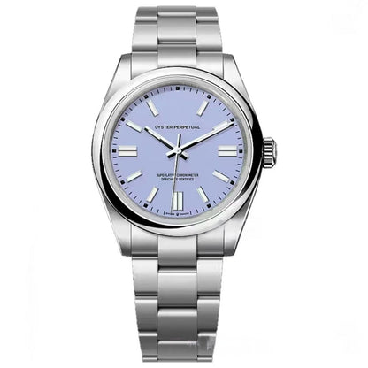【#A467】Oyster Perpetual Multi Color Dial Automatic Watch, Unisex Simple Steel Band Waterproof Timepiece