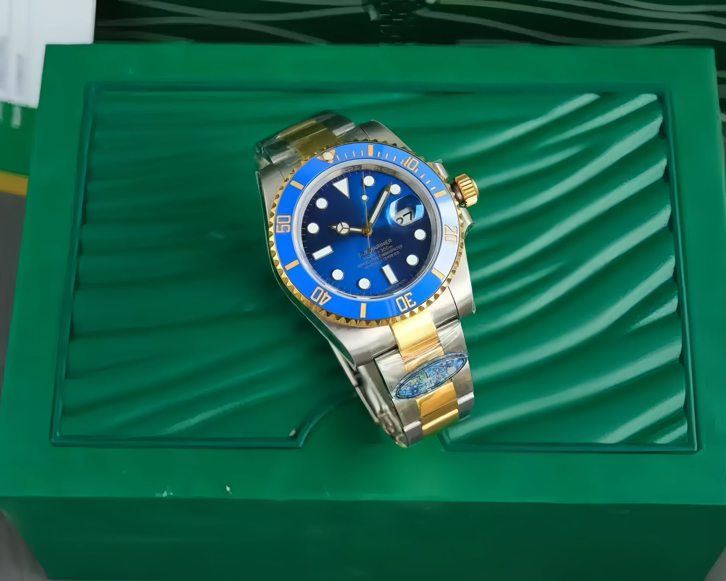 【#A468】Ceramic Bezel Calendar Automatic Diving Watch, Men Steel Band 300M Waterproof Sports Timepiece