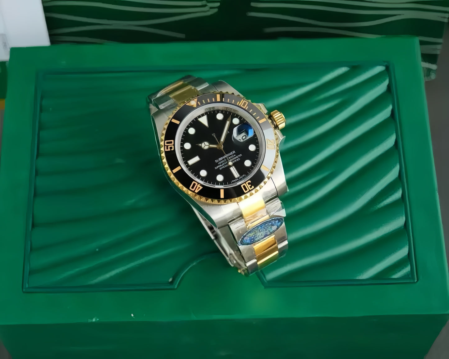 【#A468】Ceramic Bezel Calendar Automatic Diving Watch, Men Steel Band 300M Waterproof Sports Timepiece
